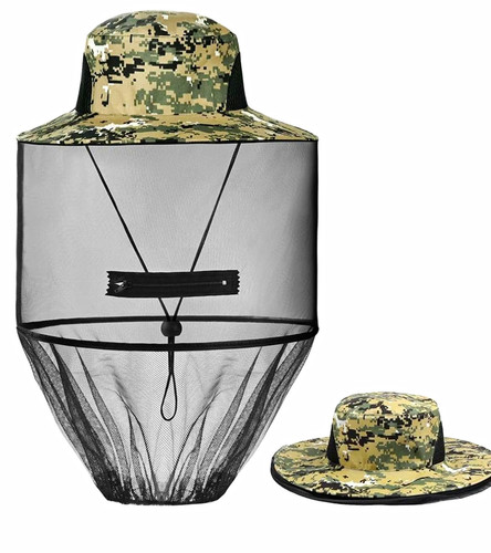 Camo wide brim hat - hat, net