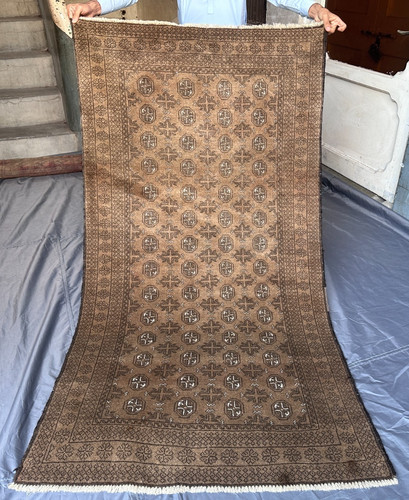 Terracotta afghan baluchi rug - baluchi,