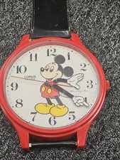 Mickey Mouse Lorus Wrist Watch Shape Wall Clock Vintage 15.5.cm  Disney Official
