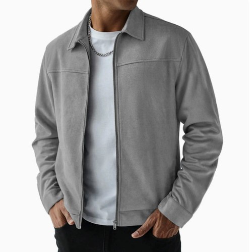 Mens faux suede lapel - lapel, jacket