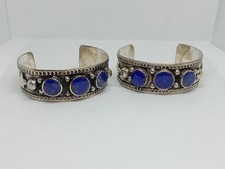 Afghan Tribal Lapis Lazuli Silver Cuff Bracelet Boho Ethnic Bangle each, ME00859