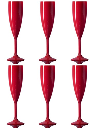 Champagne flute red reusable - champagne,