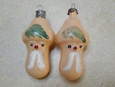 2 Vtg Glass Mushroom Old Man