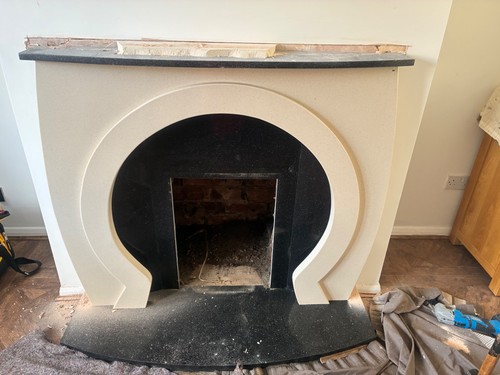 Marble fireplace surround and