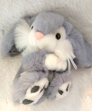 Vintage Metro Small Grey Bunny Rabbit LIke Patchfoot Soft Toy Simply Soft Easter