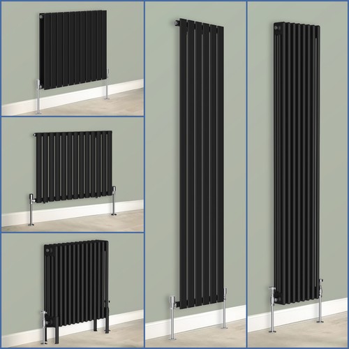 Black flat panel oval - flat, column