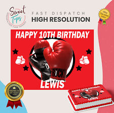 Boxing Personalised Rectangle Edible Birthday Cake Topper Cake Decoration