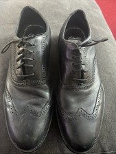 Clarks - Black Leather Lace Up Brogues Shoes. Size U.K. 7. dresslite