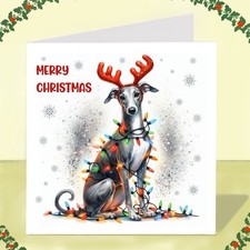 Greyhound Dog Christmas Card