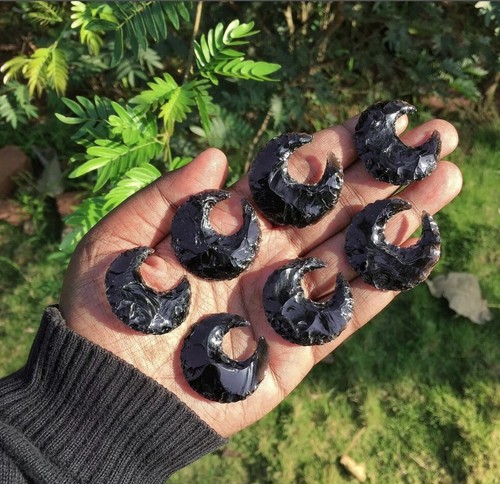 Bulk obsidian moon crystal - obsidian,