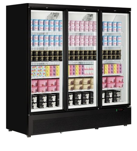 New upright triple glass door - upright,