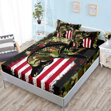 American flag animal bed decor - american,