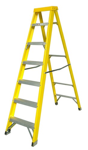 Fibreglass step ladder en131 - fibreglass,