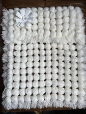 White Pompom Baby Pram Blanket