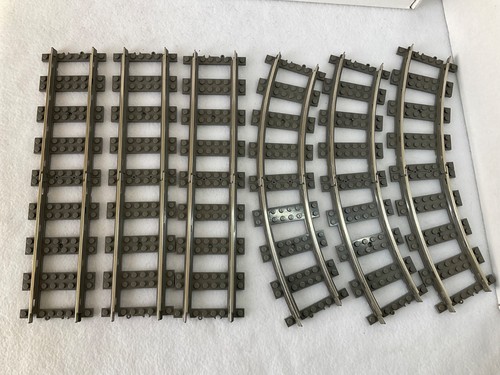 Lego metal rail train track - lego,