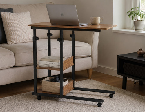 Adjustable overbed table - table,, side