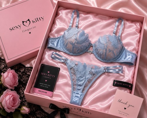 Sexy kitty blue floral - sexy,