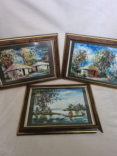 African themed framed - themed, oil