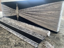 Black velour window pelmet - velour,