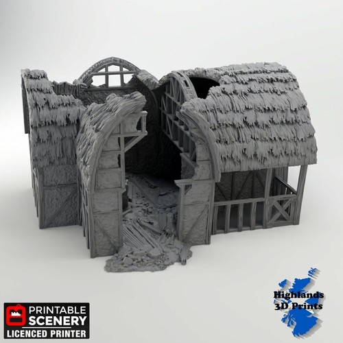 Ruined country stables scatter - country,