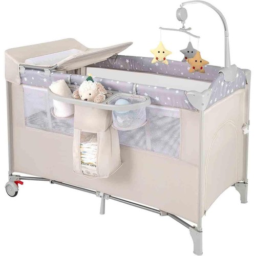 Beige bassinet bedside - beige,