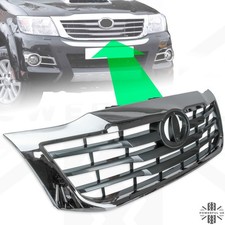 Front Grille in Chrome & Graphite Grey for Toyota Hilux Mk7 Vigo Champ