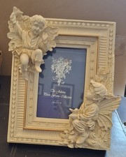 White Heavy Resin The Juliana Collection Two Cherubs Photo Frame