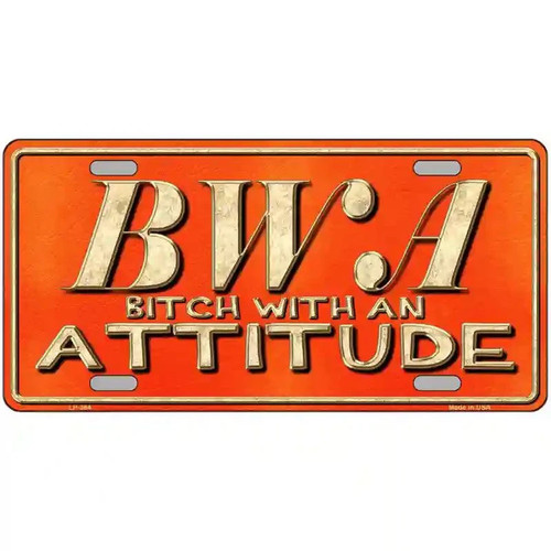 Metal novelty license - b.w.a.,