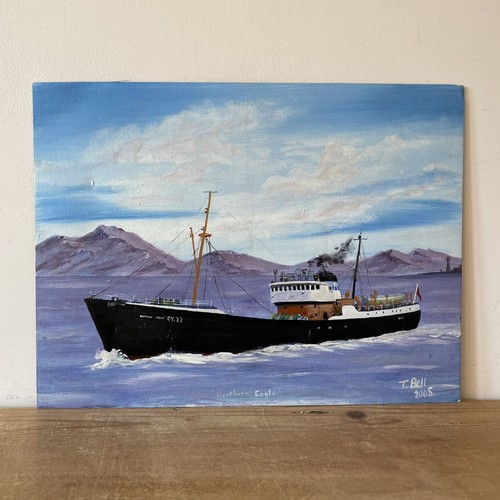Fishing trawler painting - painting, on
