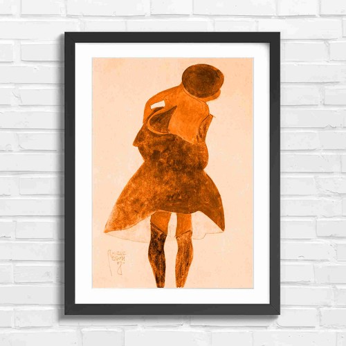 Vintage art nouveau back view - art,