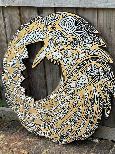Raven bird wall art celtic - art,