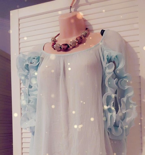 Blue frill zara top - , size