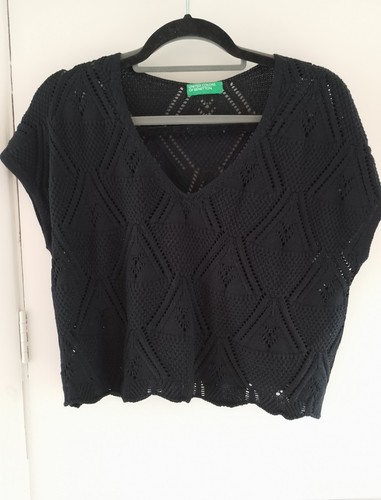 Benetton lacy black cotton