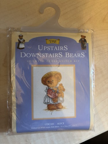 Teddy bear cross stitch kit - cross,