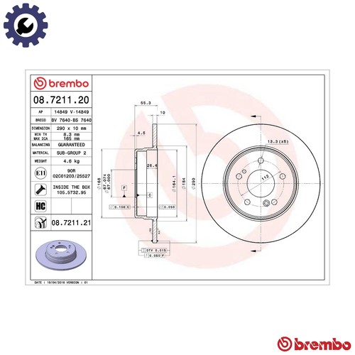 Brake disc 7211 - 2x,