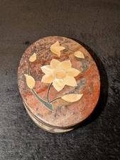 Vintage Oval Floral Soapstone
