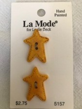 Card ~ La Mode for Leslie Beck HANDPAINTED Star  Buttons