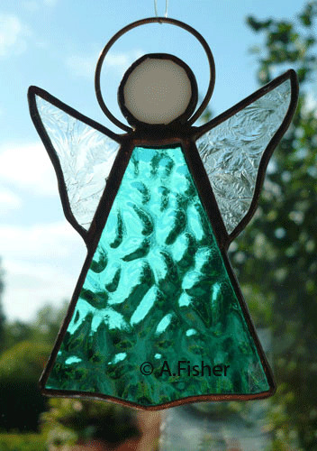Stained glass angel handmade - glass,