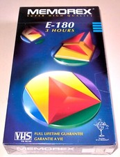 1 X BLANK VHS RECORDING TAPE - MEMOREX SUPER HIGH QUALITY E-180 VHS-3 HOURS TAPE