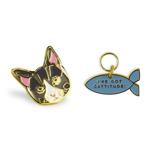 Cat enamel metal - cat,