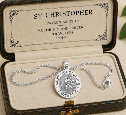 Silver saint christopher - saint, st