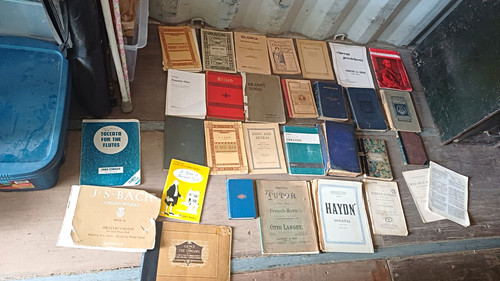 Vintage music sheets and - and, books