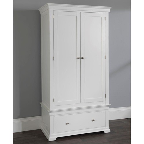 White painted double wardrobe - painted,