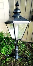 Large Black Traditional Victorian Style Old Lantern Lamp Top Garden Street Light