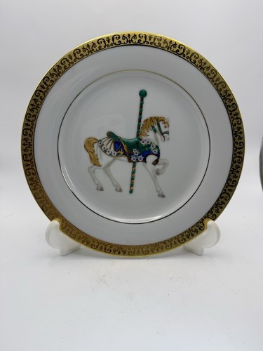 Vintage green carousel horse - green,