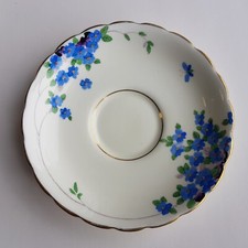 Tuscan China ceramic plate saucer bluebell flowers butterfly Vintage England