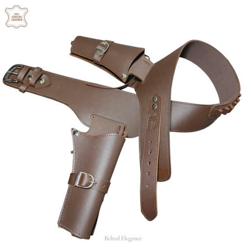 Western leather gun holster - leather,