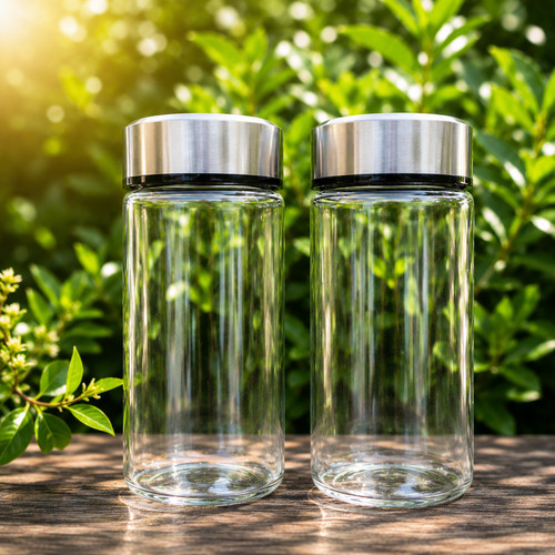 Glass bottles with - , lids