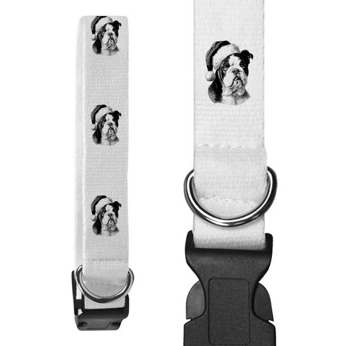 English bulldog santa hat - bulldog,