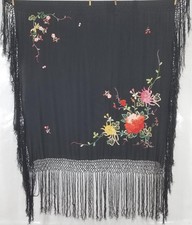 Vintage Spanish Floral Silk